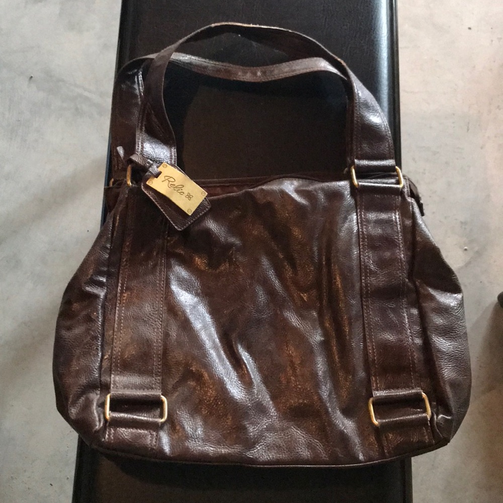 relic brown leather shoulder purse